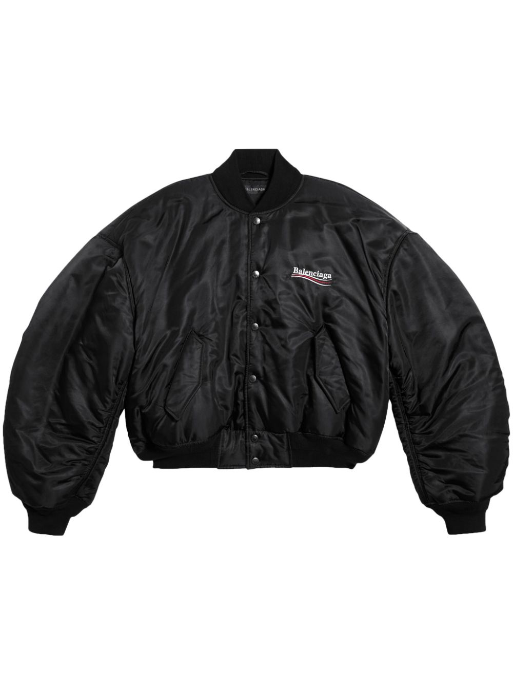 Balenciaga logo-print bomber jacket - Black