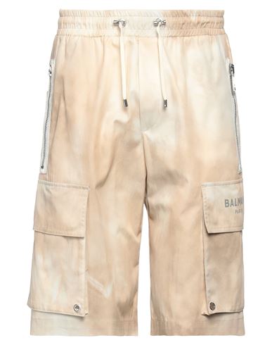 Balmain Man Shorts & Bermuda Shorts Beige Size 32 Cotton
