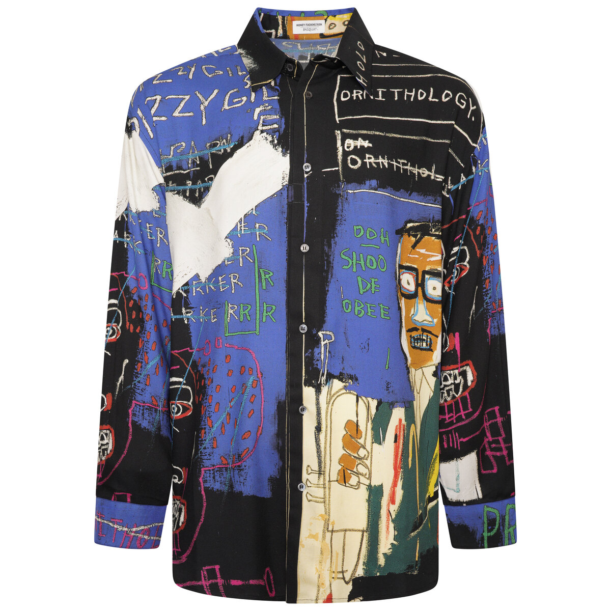 Basquiat Graphics Oversized Long-sleeved Shirt M Black