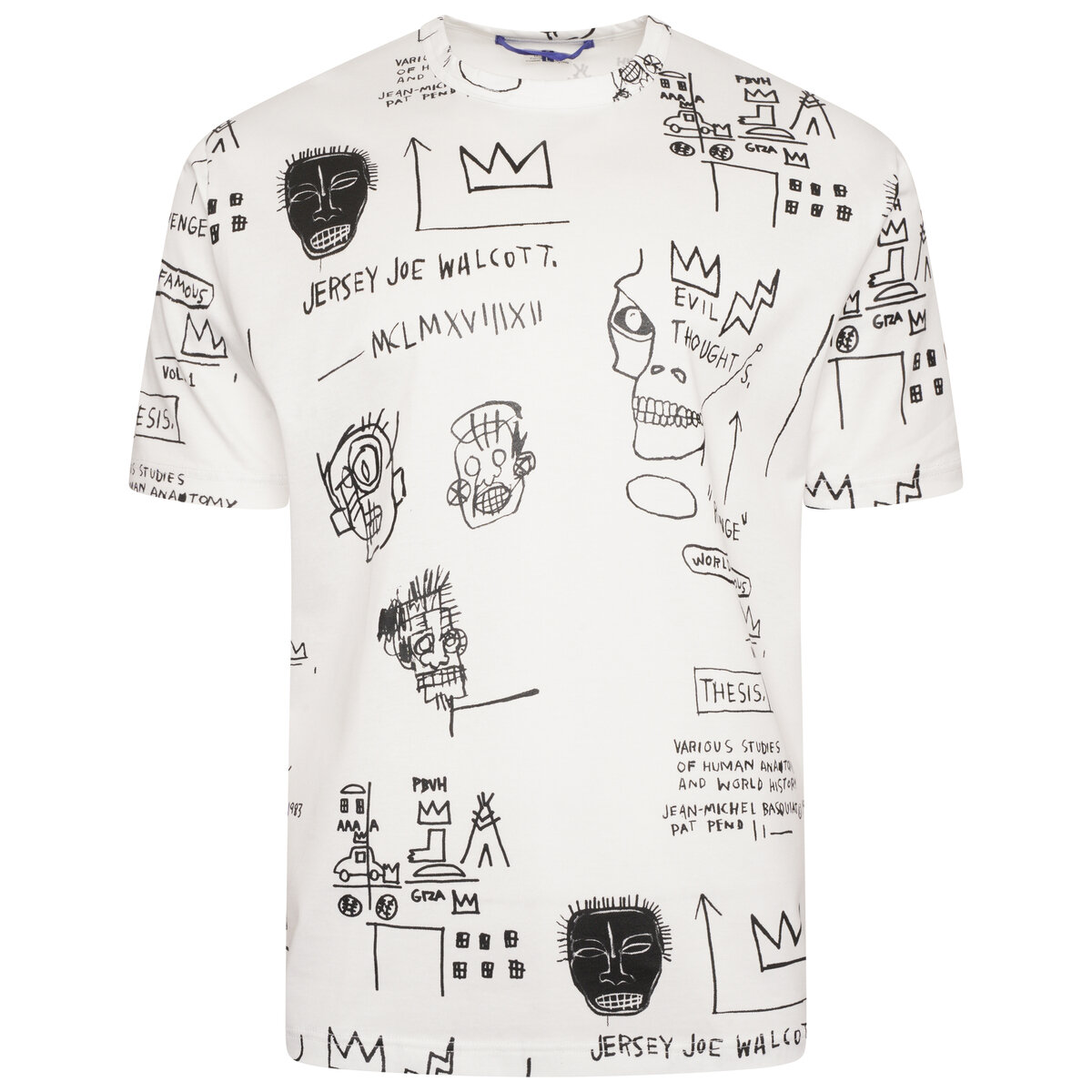 Basquiat Graphics Short-sleeved T-shirt L White / Black