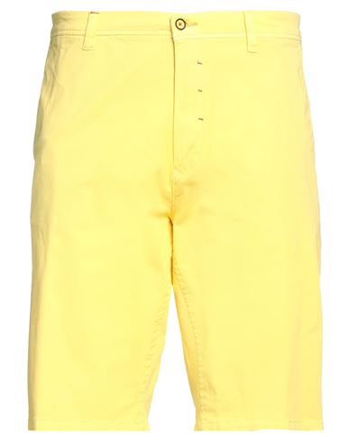 Berna Man Shorts & Bermuda Shorts Yellow Size 30 Cotton, Elastane