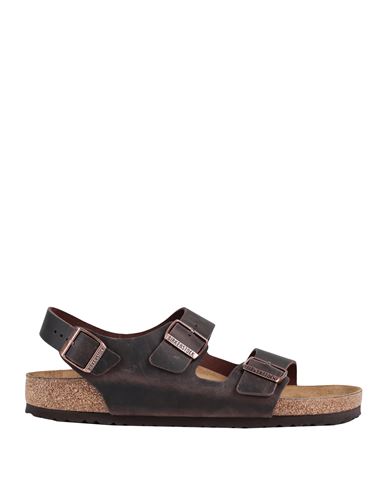 Birkenstock Man Sandals Dark brown Size 8 Soft Leather