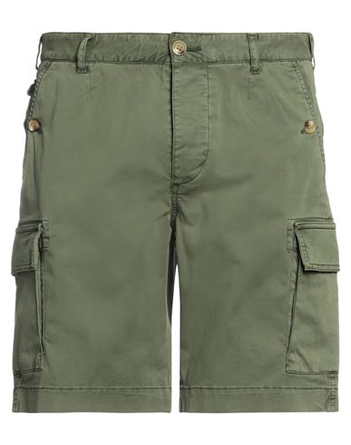 Blauer Man Shorts & Bermuda Shorts Green Size 31 Cotton, Elastane