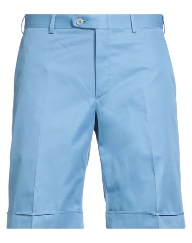 Brioni Man Shorts & Bermuda Shorts Azure Size 36 Cotton