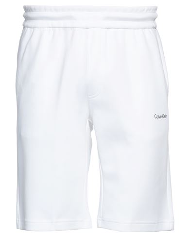 Calvin Klein Man Shorts & Bermuda Shorts White Size S Cotton, Polyester
