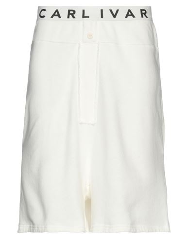 Carl Ivar Man Shorts & Bermuda Shorts White Size 1 Cotton, Flax, Ramie
