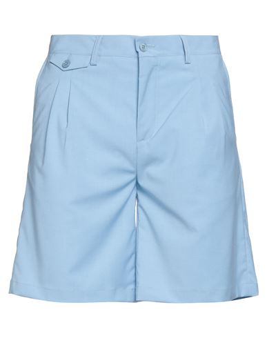Daniele Alessandrini Man Shorts & Bermuda Shorts Sky blue Size 34 Polyester, Viscose, Elastane