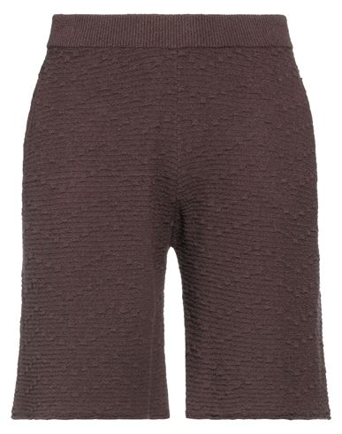 Daniele Fiesoli Man Shorts & Bermuda Shorts Dark brown Size L Organic cotton, Recycled polyamide