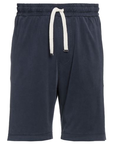 Daniele Fiesoli Man Shorts & Bermuda Shorts Navy blue Size L Cupro, Cotton