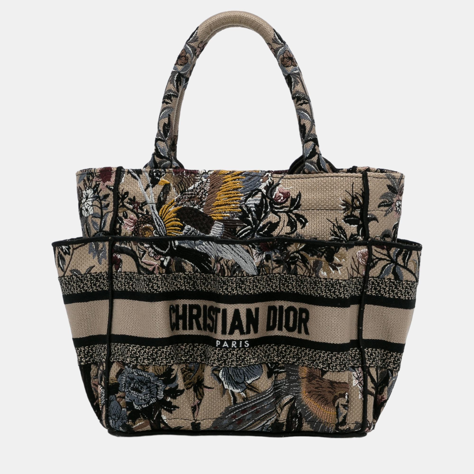 Dior Brown/Multicolour Small Jardin d'Hiver Catherine Tote Bag