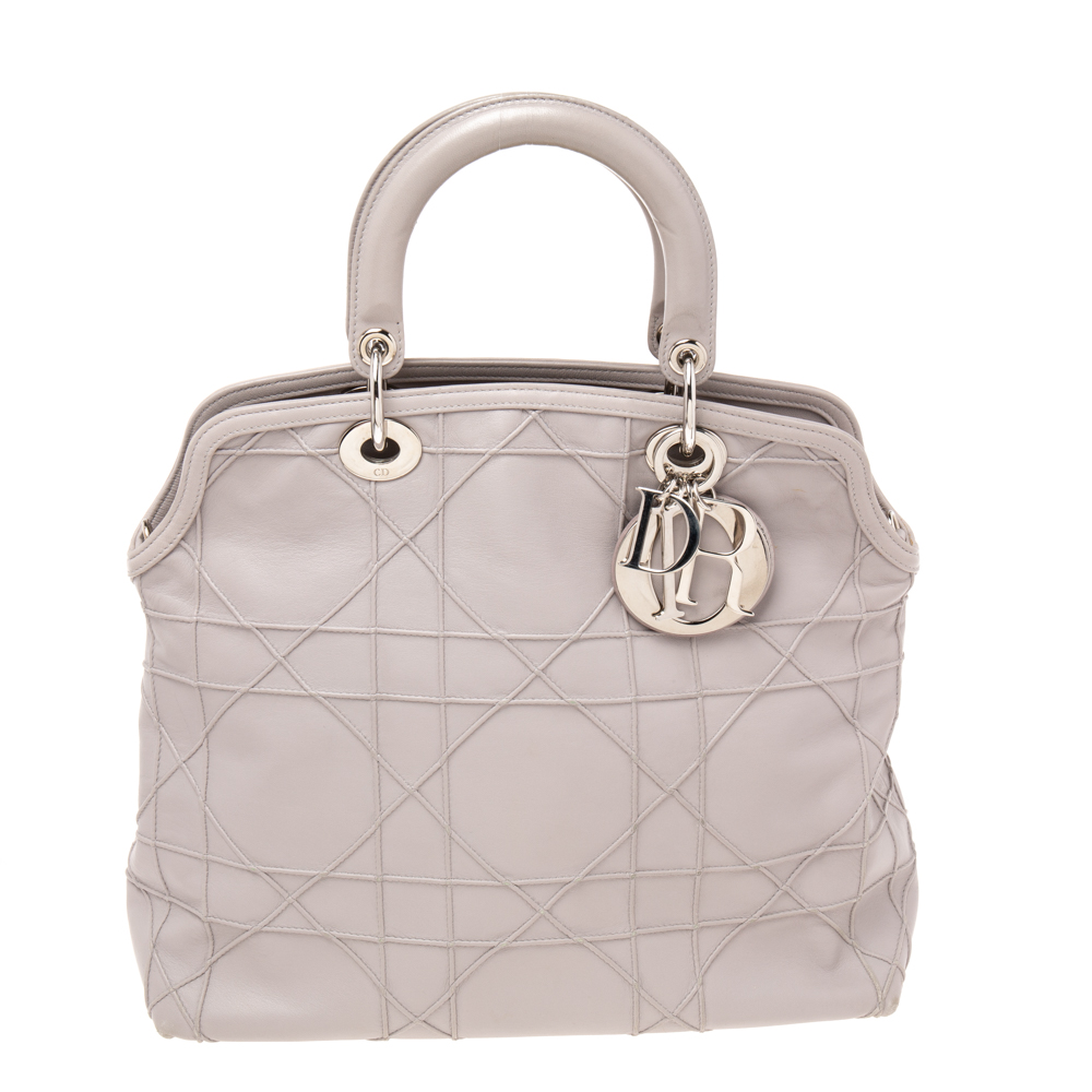 Dior Pale Lilac Cannage Leather Granville Tote