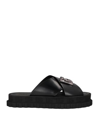 Dolce & Gabbana Man Sandals Black Size 12 Calfskin