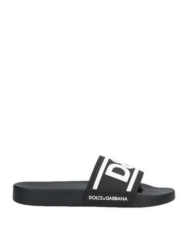 Dolce & Gabbana Man Sandals Black Size 8 Synthetic fibers
