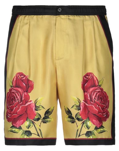 Dolce & Gabbana Man Shorts & Bermuda Shorts Ocher Size 28 Silk