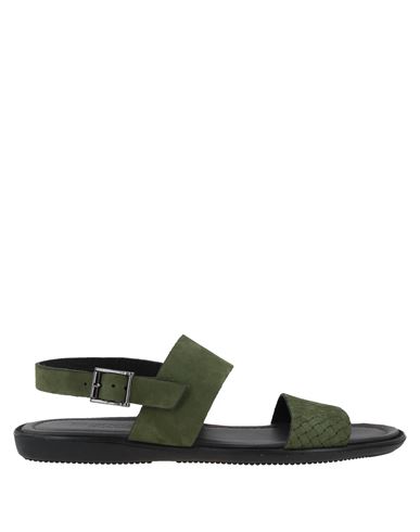 Doucal's Man Sandals Military green Size 10 Soft Leather