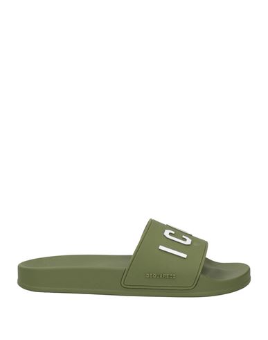 Dsquared2 Man Sandals Military green Size 7 Rubber