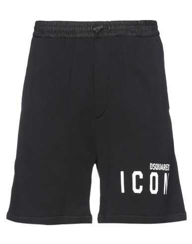Dsquared2 Man Shorts & Bermuda Shorts Black Size XL Cotton, Polyamide