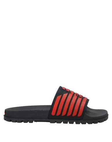 Emporio Armani Man Sandals Brick red Size 6 Rubber