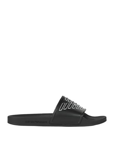 Emporio Armani Shoes Beachwear Man Sandals Black Size 6.5 PVC - Polyvinyl chloride, Polyurethane