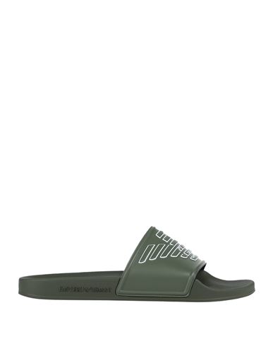 Emporio Armani Shoes Beachwear Man Sandals Military green Size 8 PVC - Polyvinyl chloride, Polyurethane