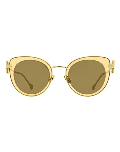 Ferragamo Salvatore Ferragamo Oval Sf182s Sunglasses Woman Sunglasses Gold Size 50 Metal