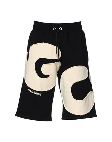 Gcds Andy Logo Oversized Sweatshorts Man Shorts & Bermuda Shorts Black Size L Cotton