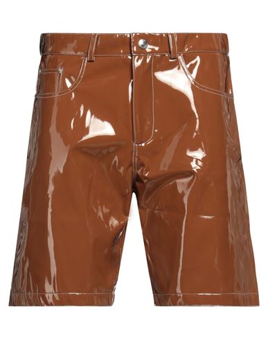 Gcds Man Shorts & Bermuda Shorts Brown Size L Polyester, Polyurethane