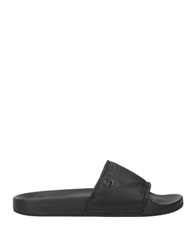 Giorgio Armani Man Sandals Black Size 6 Lambskin