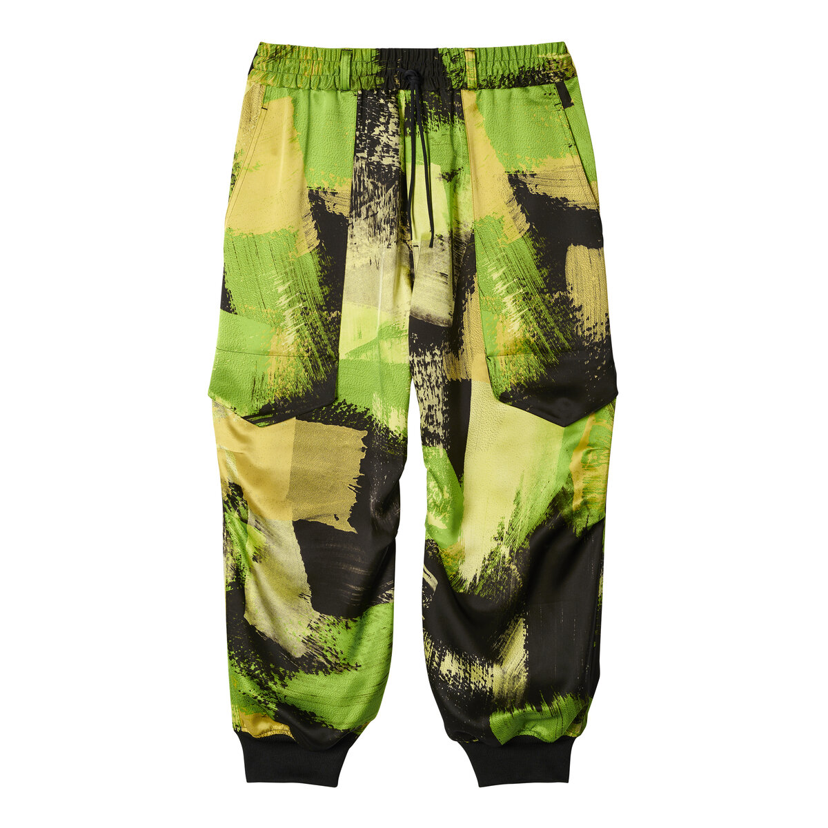 Graphic Tech Silky Cargo Pants S Green/yellow