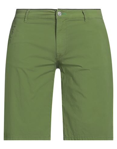 Grey Daniele Alessandrini Man Shorts & Bermuda Shorts Green Size 32 Cotton, Elastane