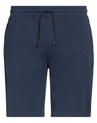 Guess Man Shorts & Bermuda Shorts Navy blue Size XL Cotton, Elastane