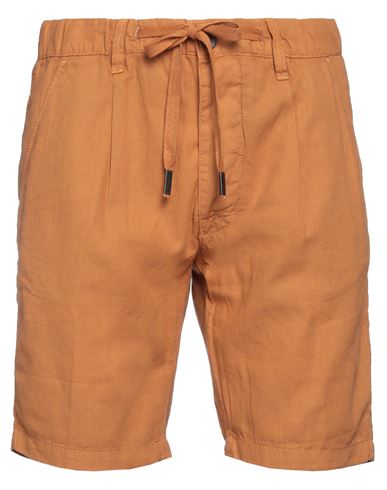 Hermitage Man Shorts & Bermuda Shorts Orange Size 28 Linen, Cotton