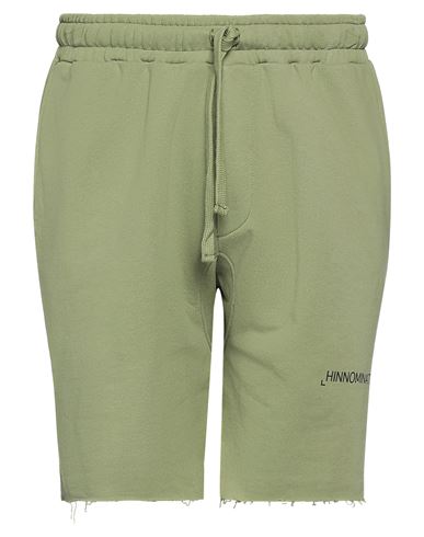 Hinnominate Man Shorts & Bermuda Shorts Military green Size XS Cotton