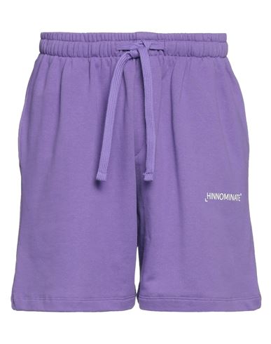 Hinnominate Man Shorts & Bermuda Shorts Purple Size L Cotton