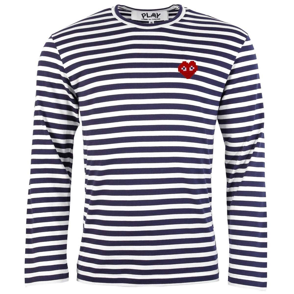 Invader Striped Long Sleeve T-shirt Xl White / Blue