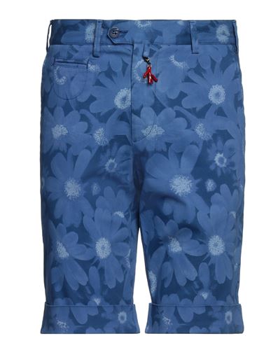 Isaia Man Shorts & Bermuda Shorts Blue Size 34 Cotton, Elastane