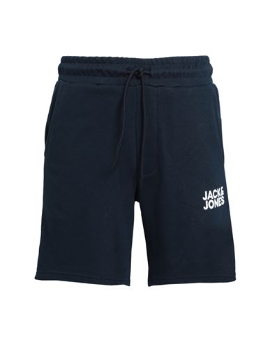 Jack & Jones Man Shorts & Bermuda Shorts Navy blue Size S Organic cotton, Polyester, Cotton