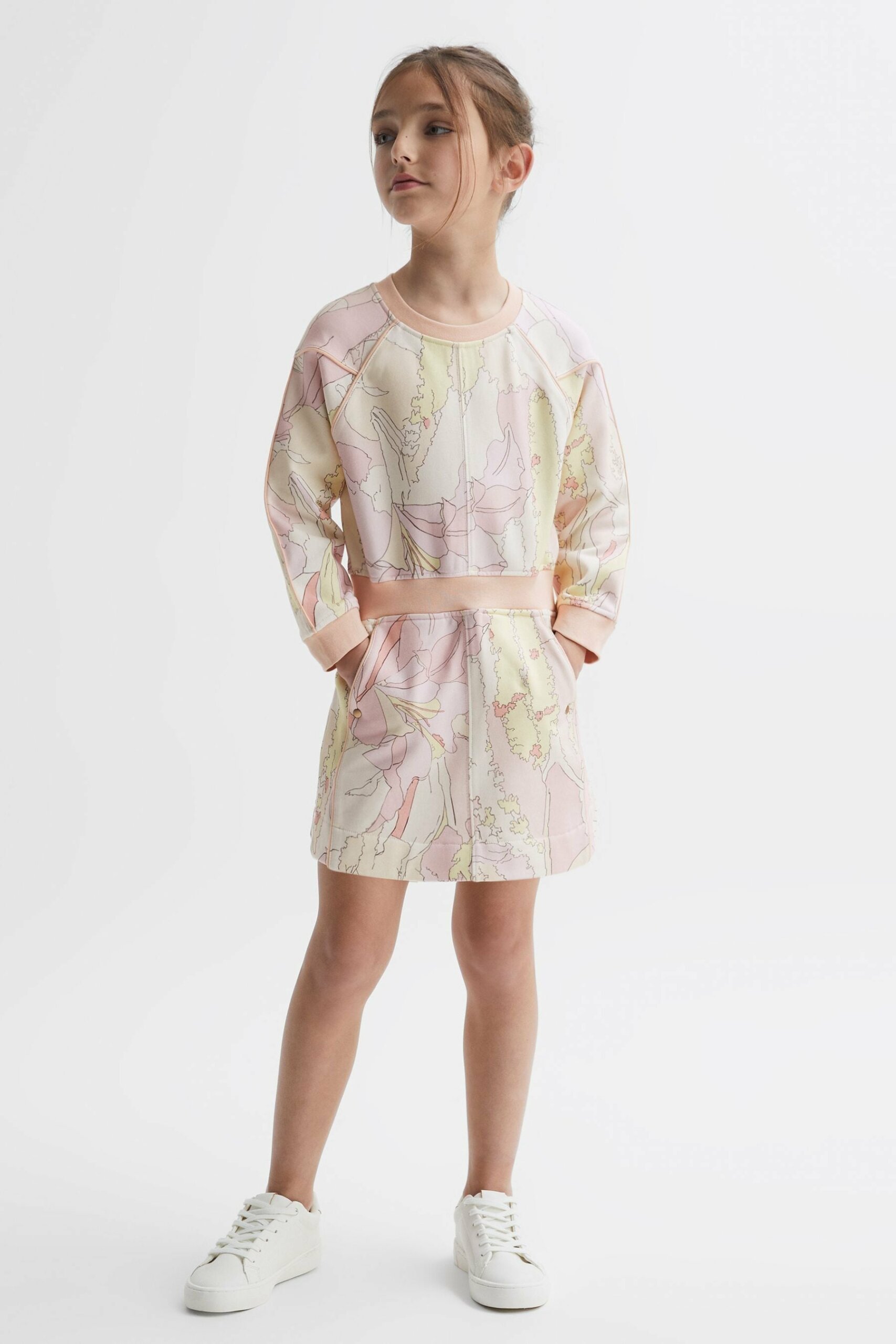 Jona Junior Jersey Dress - Pink Cotton Printed, Size: 6