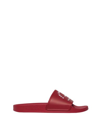 Karl Lagerfeld Kondo Maison Karl Slide Man Sandals Brick red Size 8 Polyurethane, Polyester