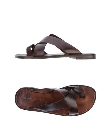 L'artigiano Del Cuoio Man Thong sandal Brown Size 10 Soft leather