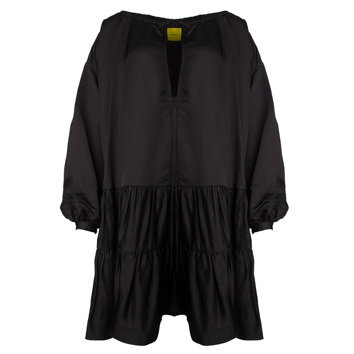 Linen Satin Dress 10 Black