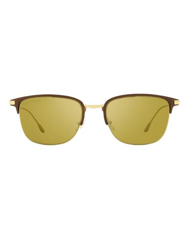 Longines Longines Rectangular Lg0022 Sunglasses Man Sunglasses Brown Size 53 Metal