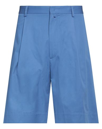 Maison Flâneur Man Shorts & Bermuda Shorts Blue Size 32 Cotton