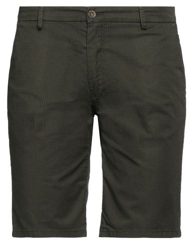 Manuel Ritz Man Shorts & Bermuda Shorts Military green Size 42 Cotton, Elastane