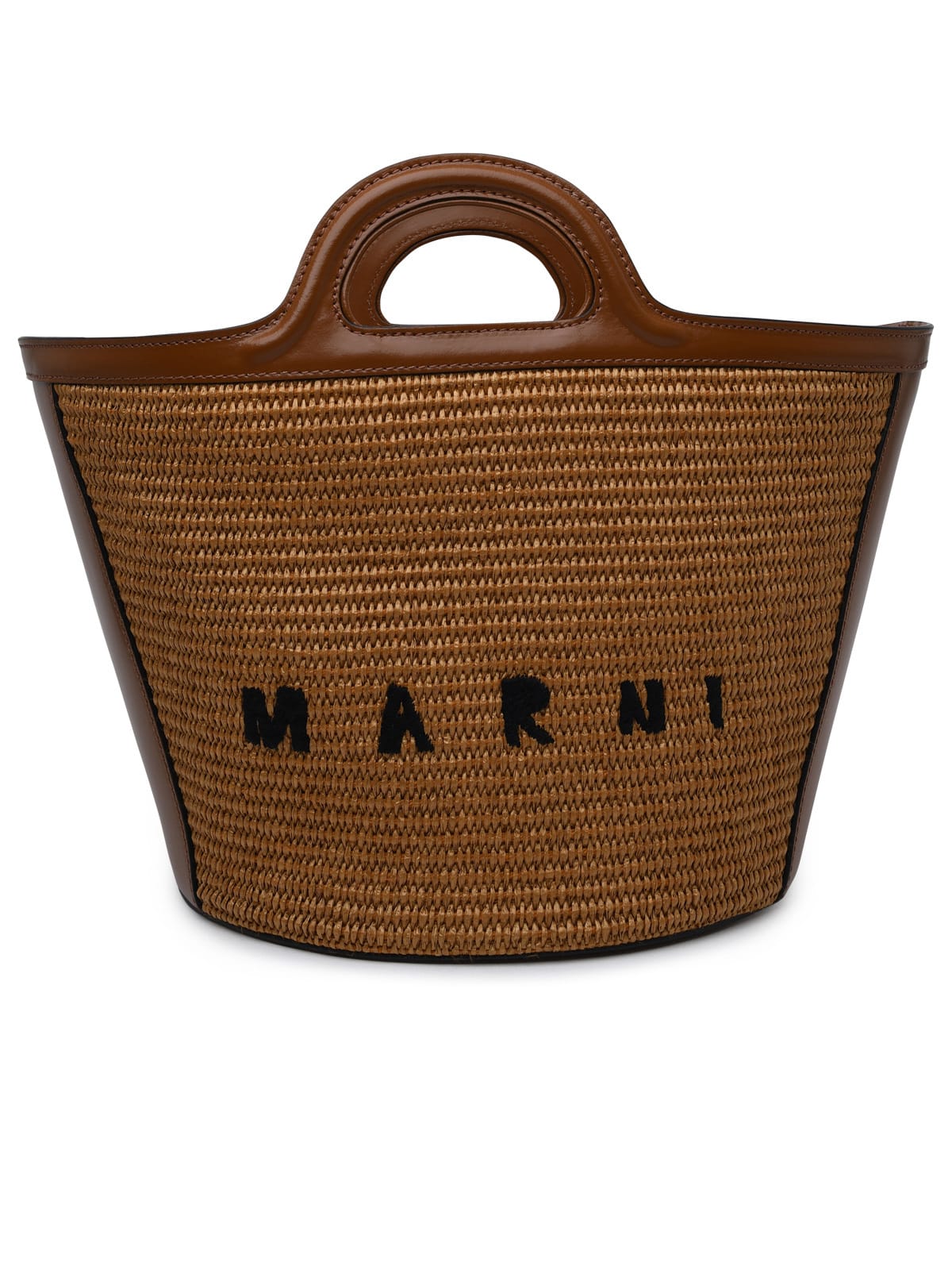Marni Brown Leather Blend Tropical Bag