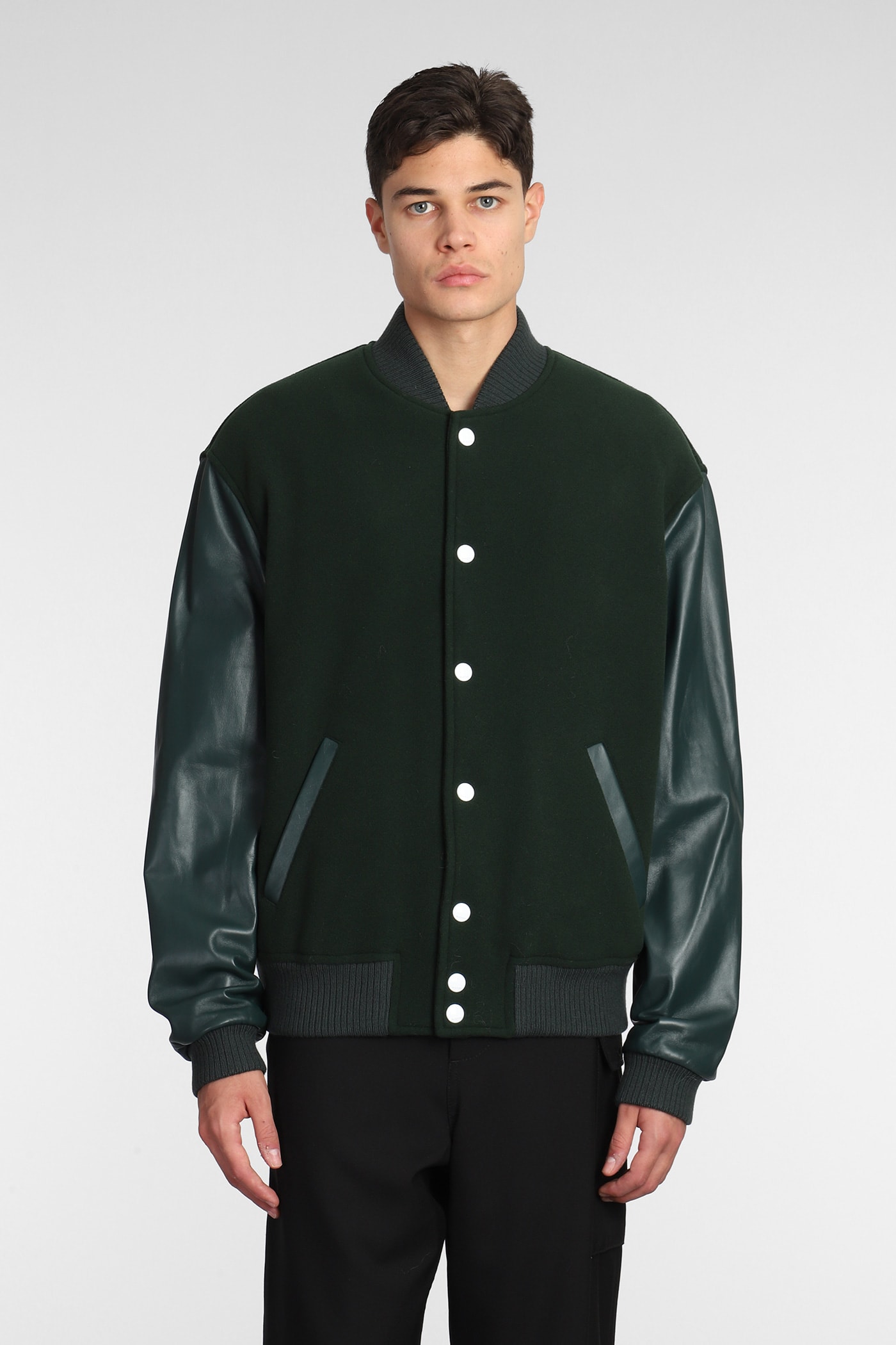 Marni Casual Jacket In Green Wool