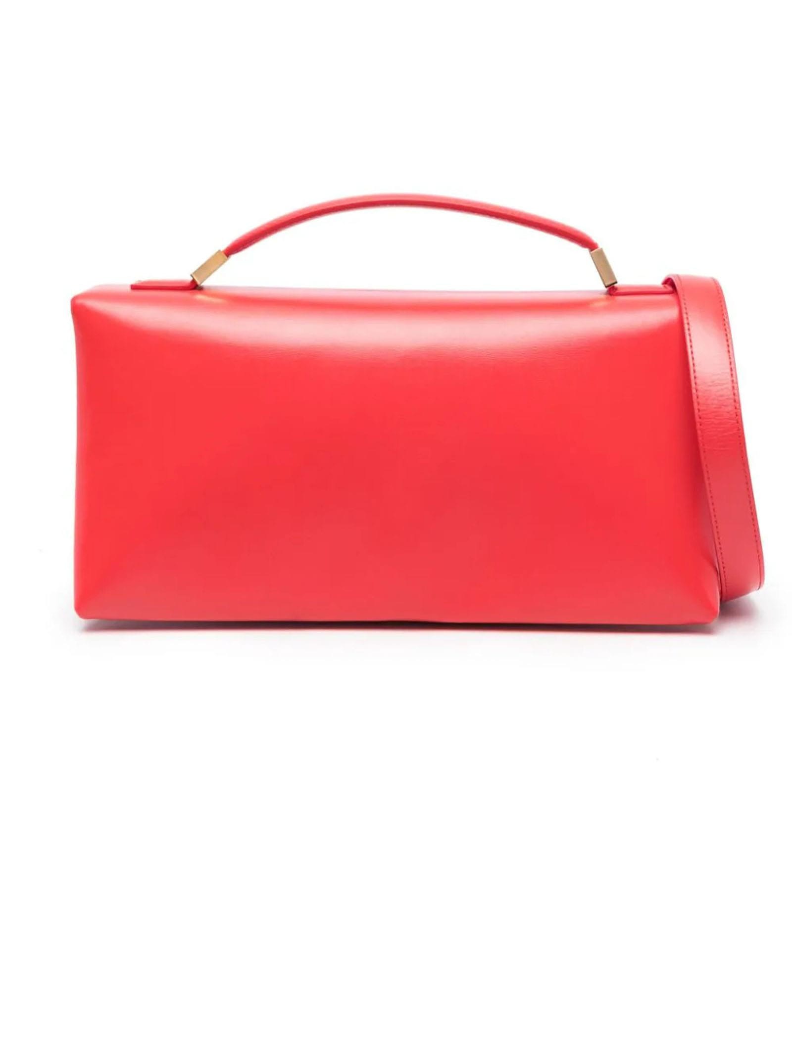 Marni Coral Red Prisma Padded Leather Bag
