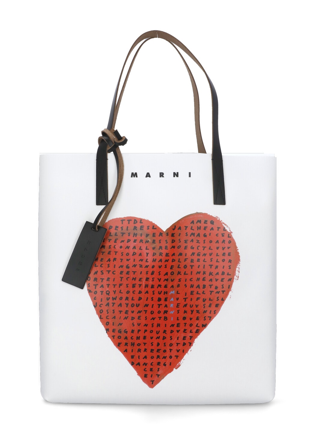 Marni Crossword Heart Shopping Bag