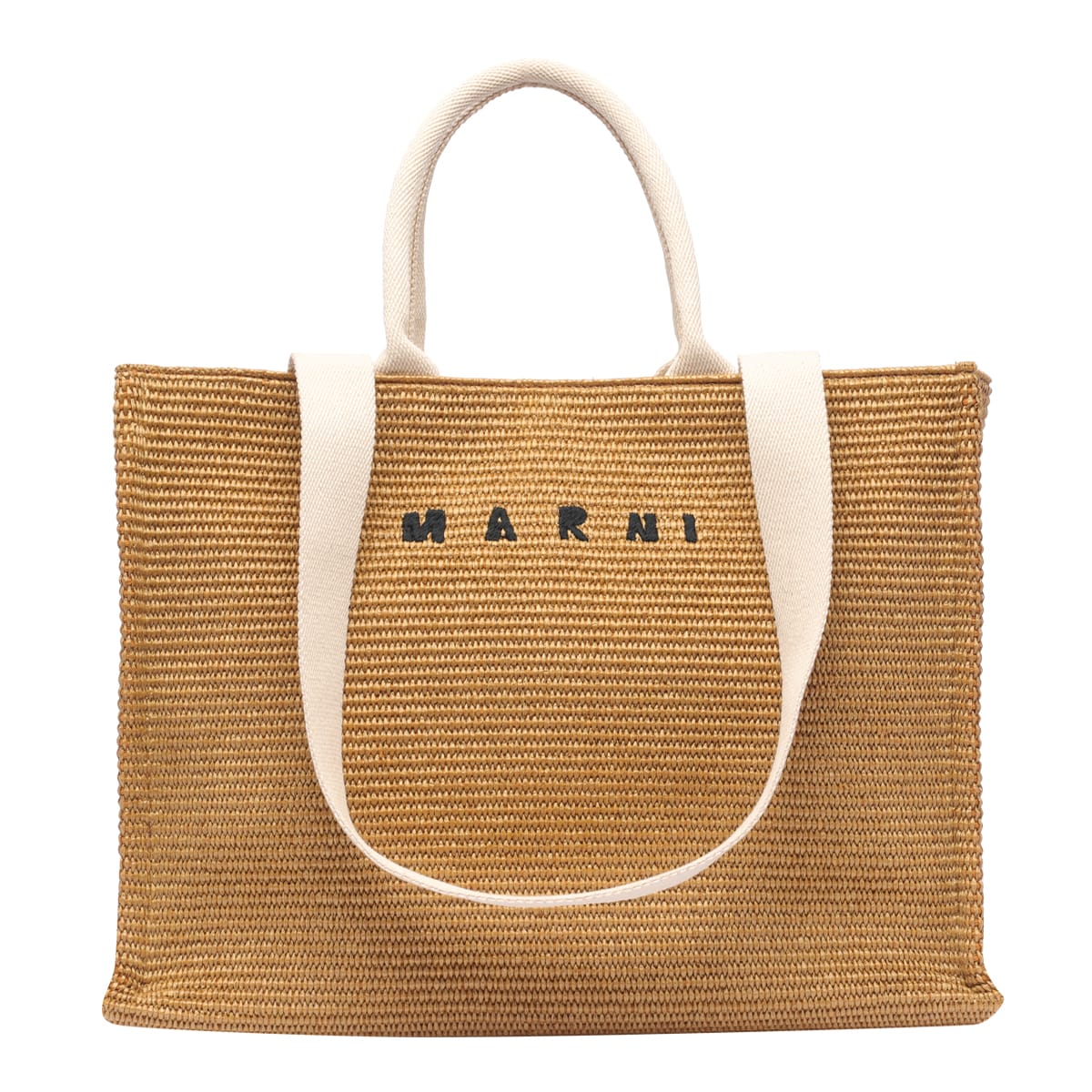 Marni Fabric Rafia Effect Shopping Bag