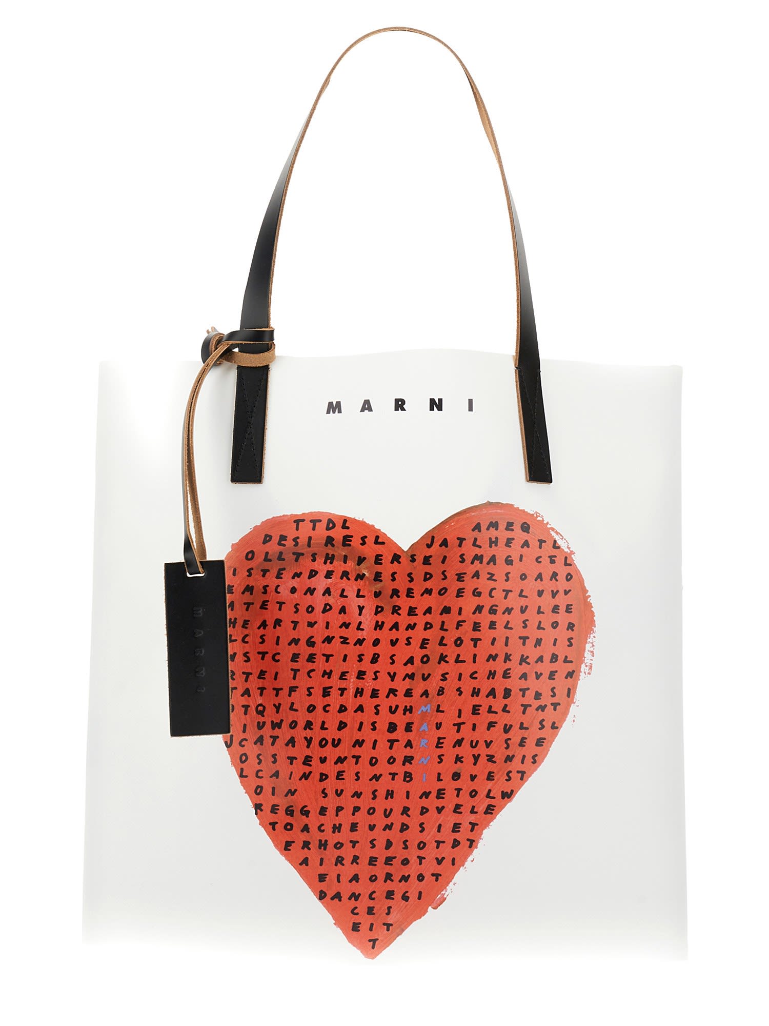 Marni Heart Print Tote Bag